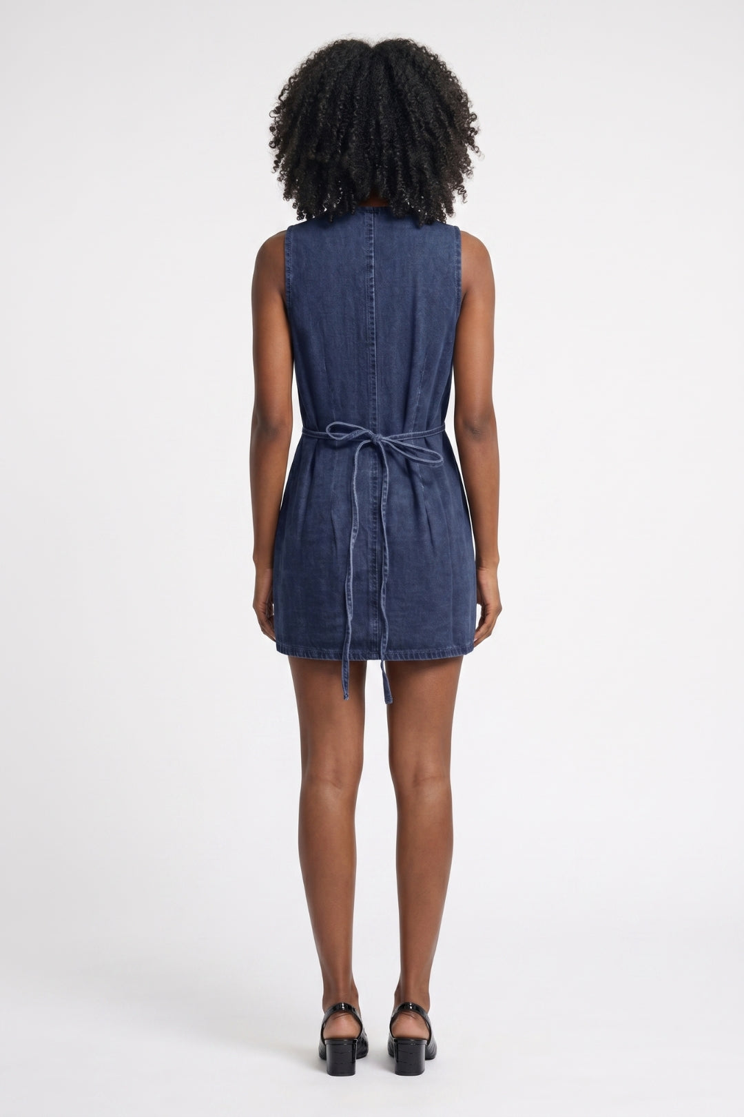 Mini Dress Women - Button Front V Neck Sleeveless | Casual