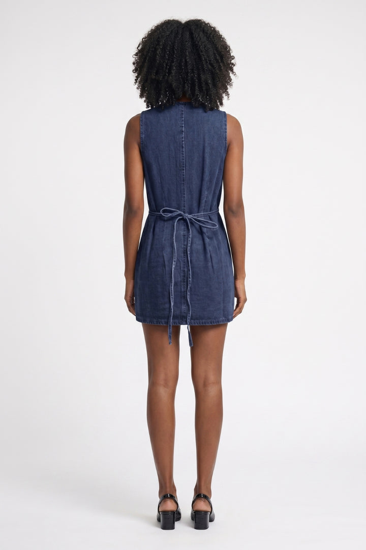 Mini Dress Women - Button Front V Neck Sleeveless | Casual