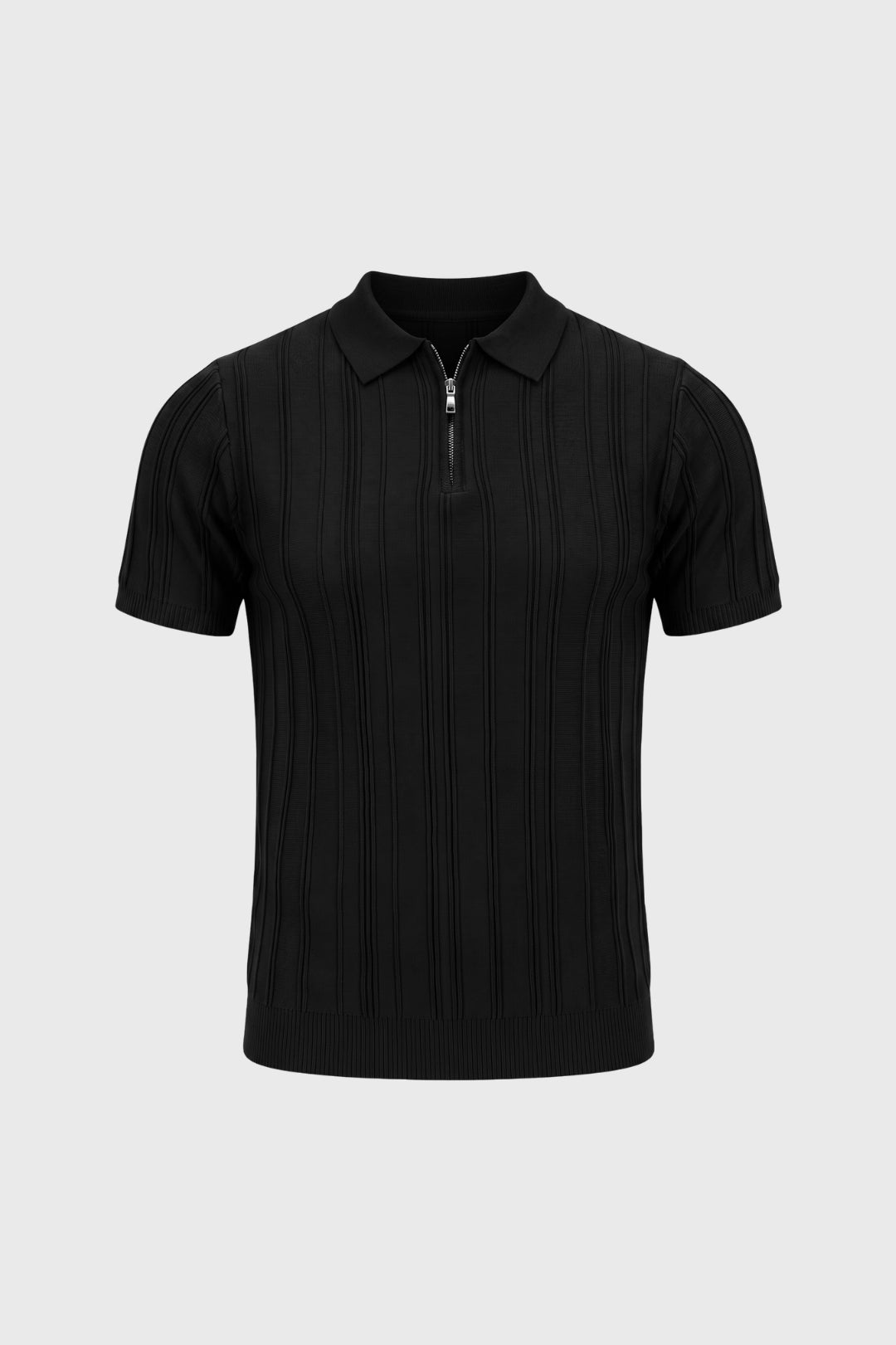 Polo Men - Ribbed Half Zip with Collar | Classic Retro