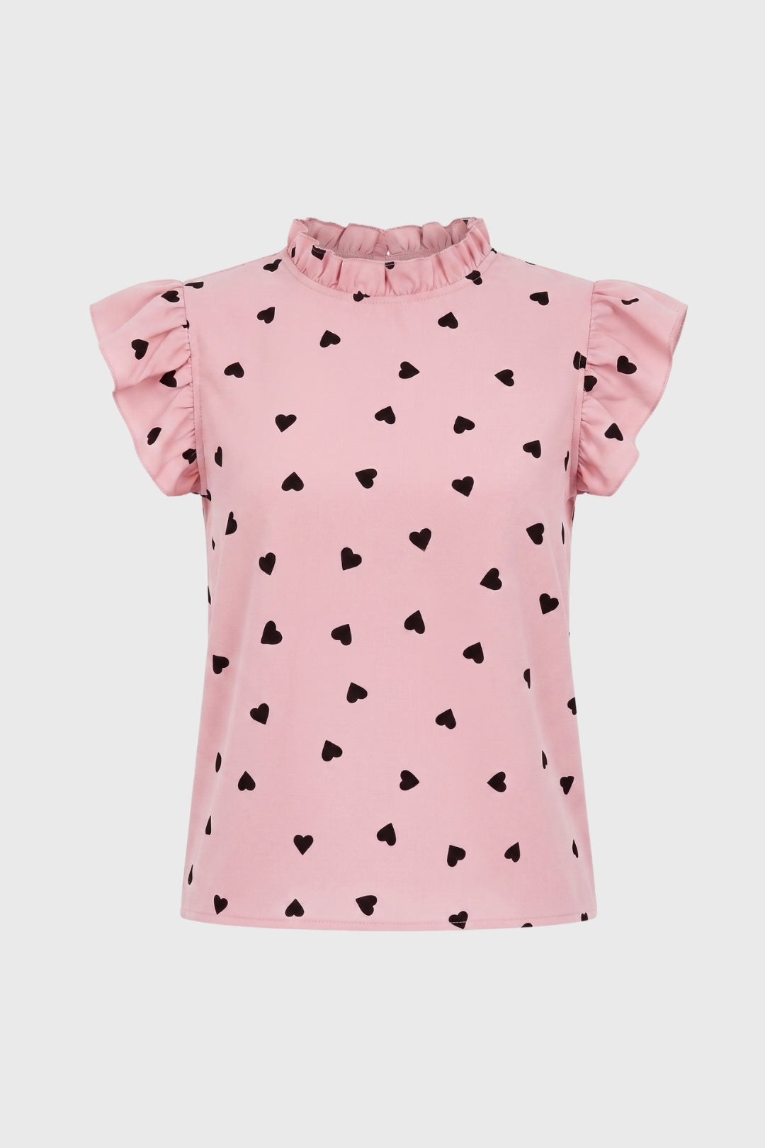 Blouse Women - Heart Print Ruffle Sleeve | Chic
