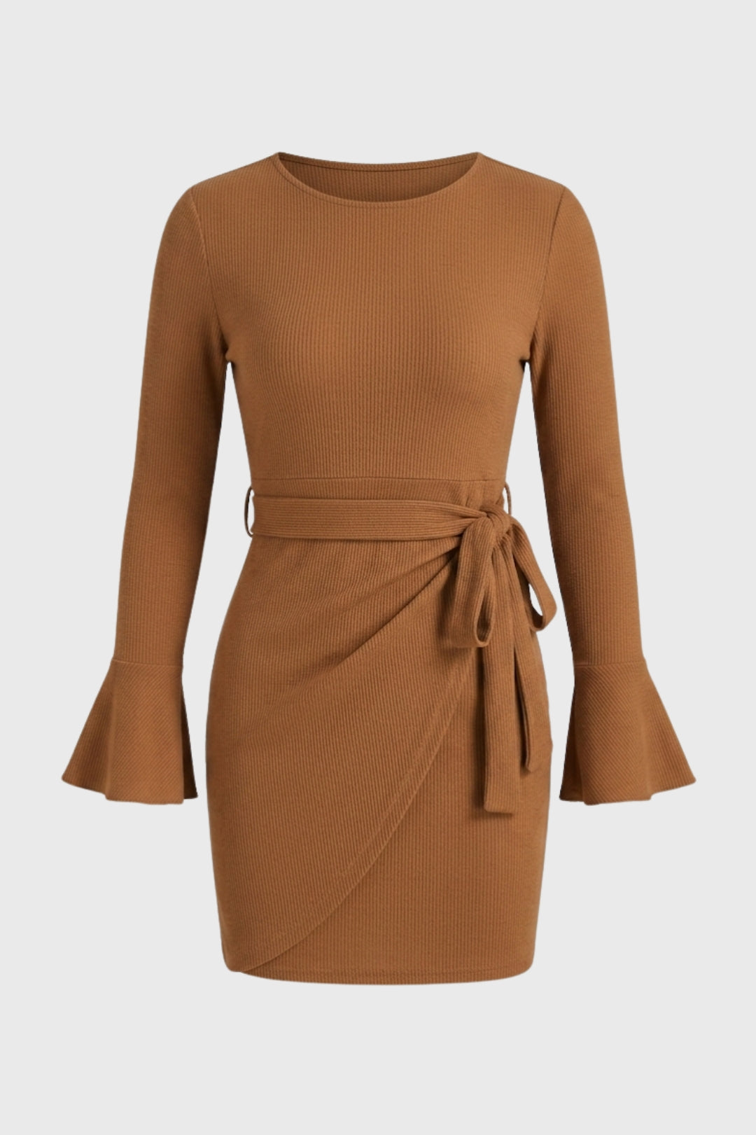 Mini Dress Women - Bell Sleeve with Wrap Belt Detail | Elegant