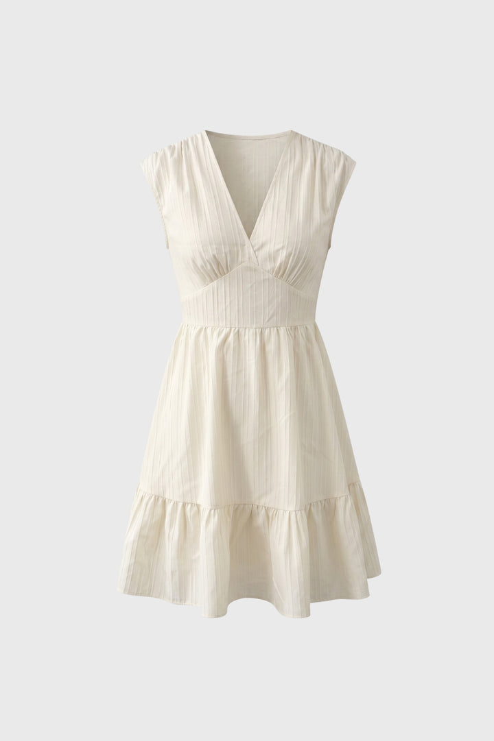 Mini Dress Women - V-Neck Sleeveless Tiered | Elegant