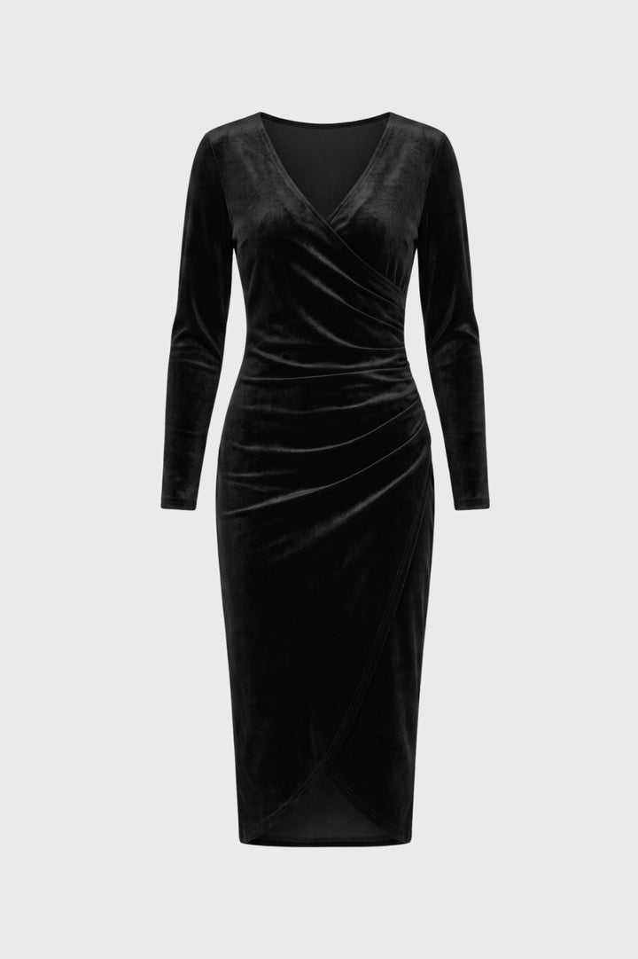 Midi Dress Women - Wrap Style with Long Sleeves | Elegant