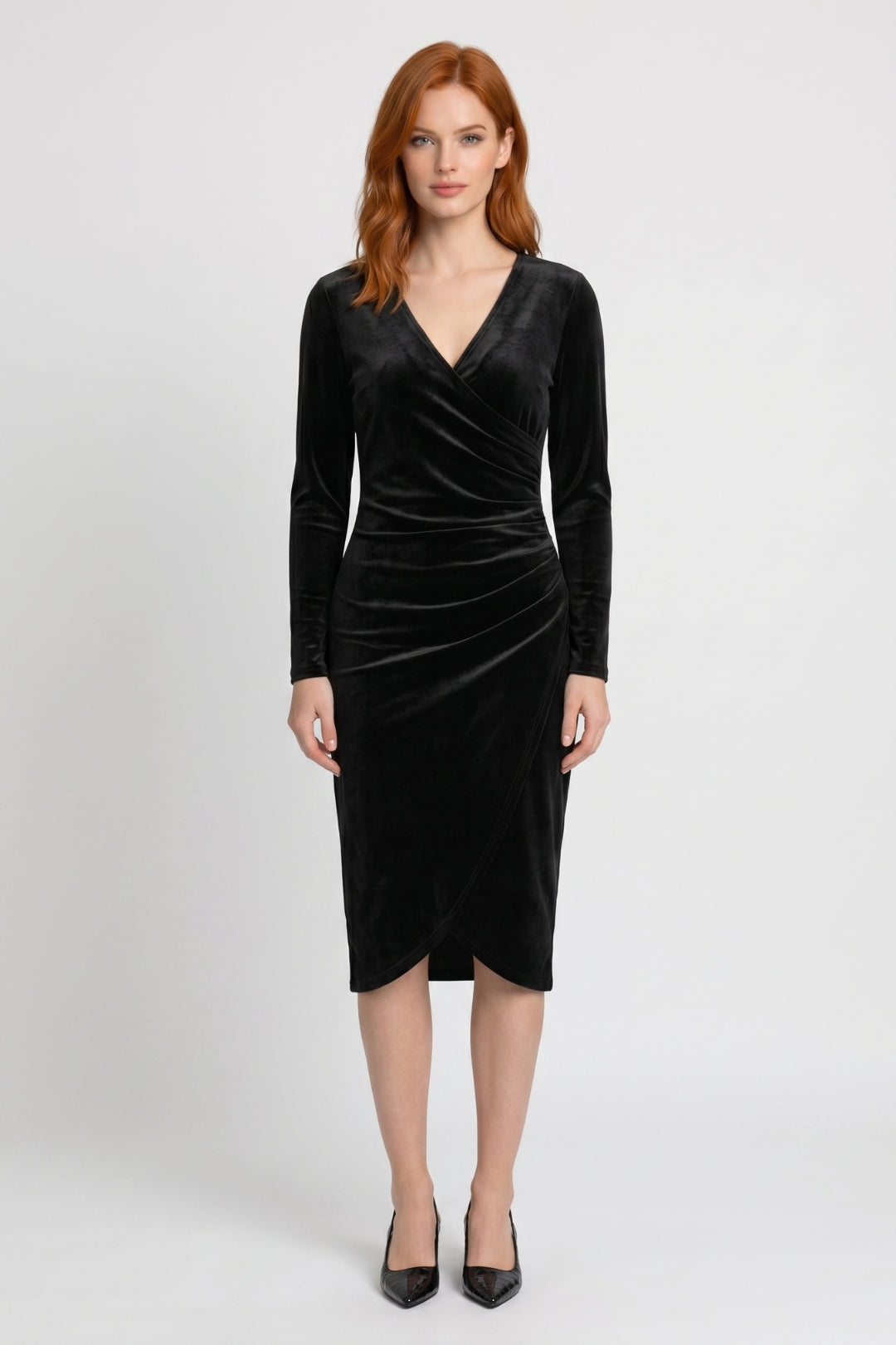 Midi Dress Women - Wrap Style with Long Sleeves | Elegant
