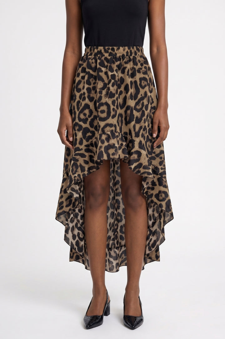 Midi Skirt Women - High Low Hem Elasticated Waist | Elegant