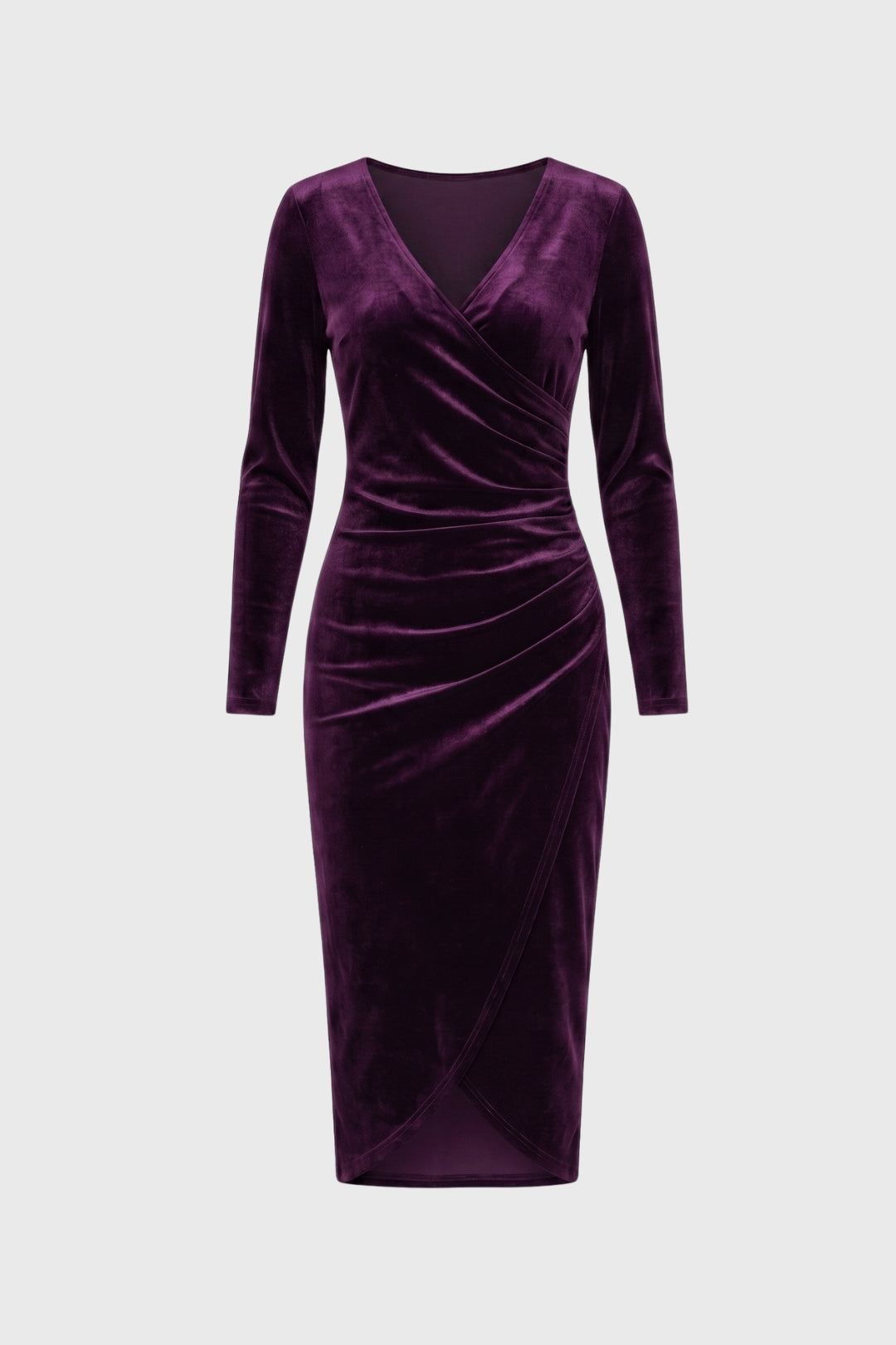 Midi Dress Women - Wrap Style with Long Sleeves | Elegant