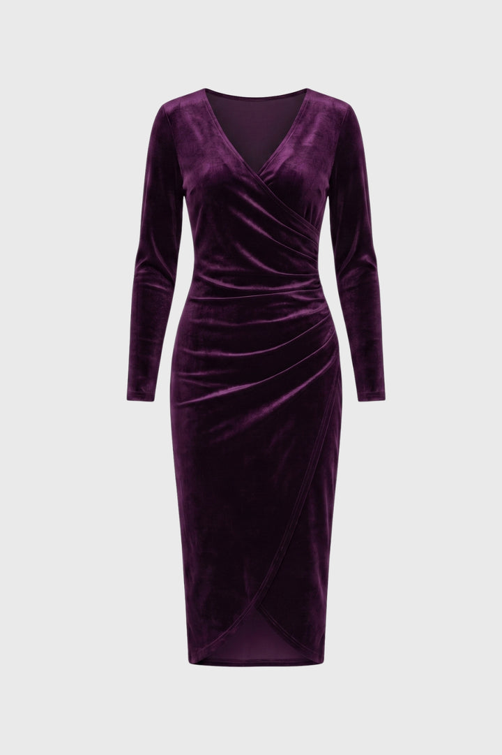 Midi Dress Women - Wrap Style with Long Sleeves | Elegant