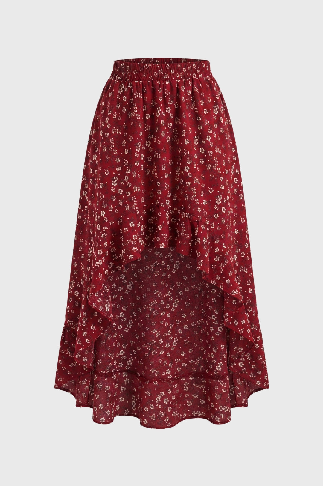 Midi Skirt Women - High Low Hem Elasticated Waist | Elegant