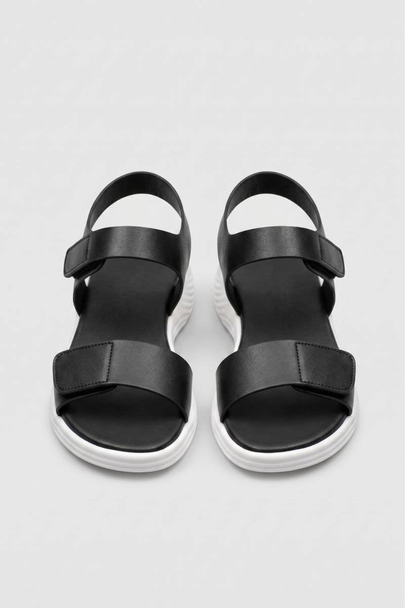 Sandals Women - Velcro Strap Chunky Sole | Casual — Black