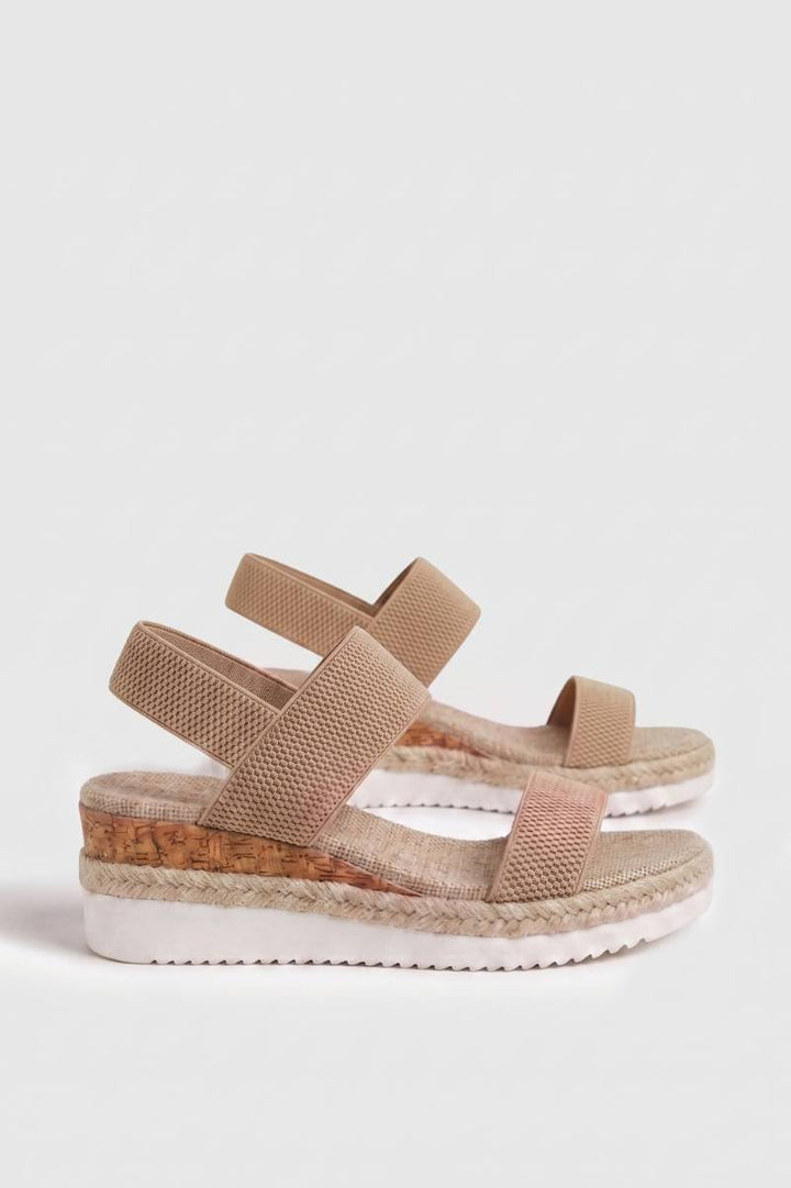 Sandals Women - Wedge Heel Ankle Strap Espadrille | Casual — Beige
