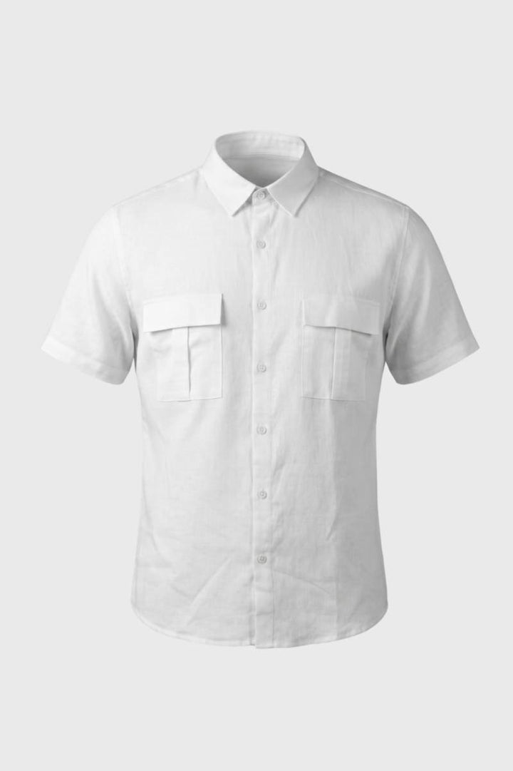 Shirt Men - Short Sleeve Pocket Detail | Classic — White
