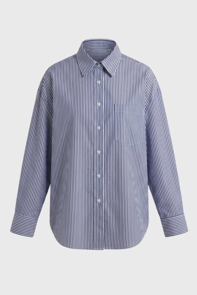 Shirt Women's - Oversized Striped Long Sleeve | Professional — Striped Blue