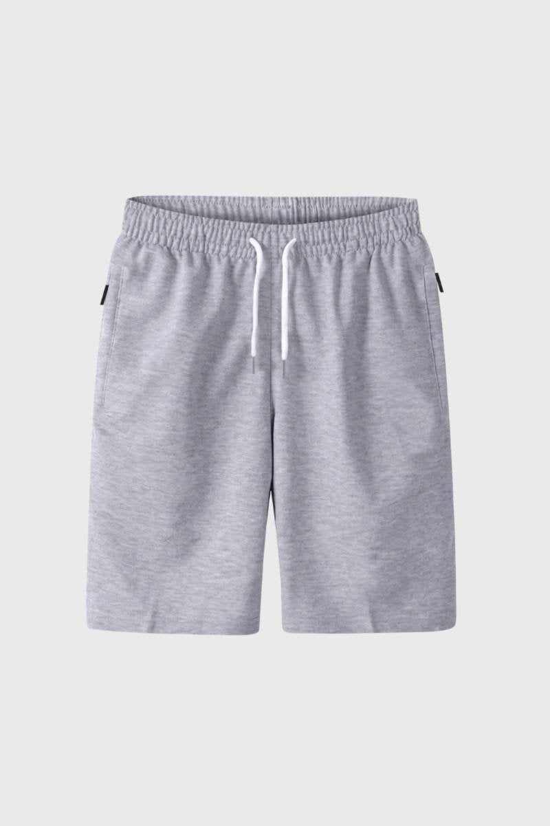 Short Trousers Men - Elasticated Waist Drawstring | Casual — Light Grey
