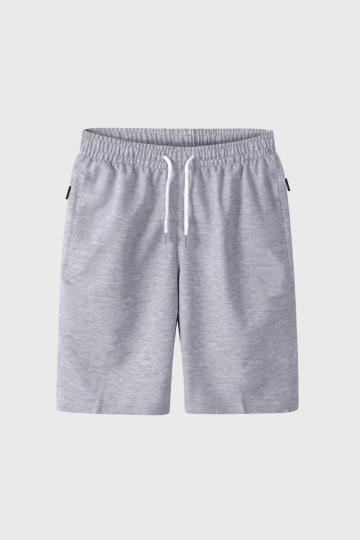 Short Trousers Men - Elasticated Waist Drawstring | Casual — Light Grey