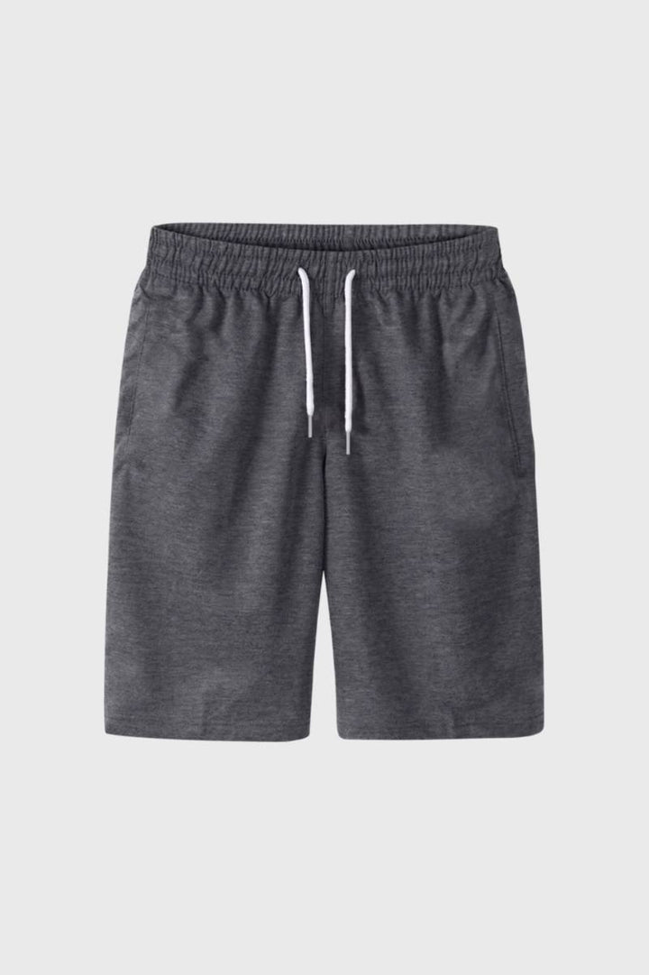 Short Trousers Men - Elasticated Waist Drawstring | Casual — Charcoal
