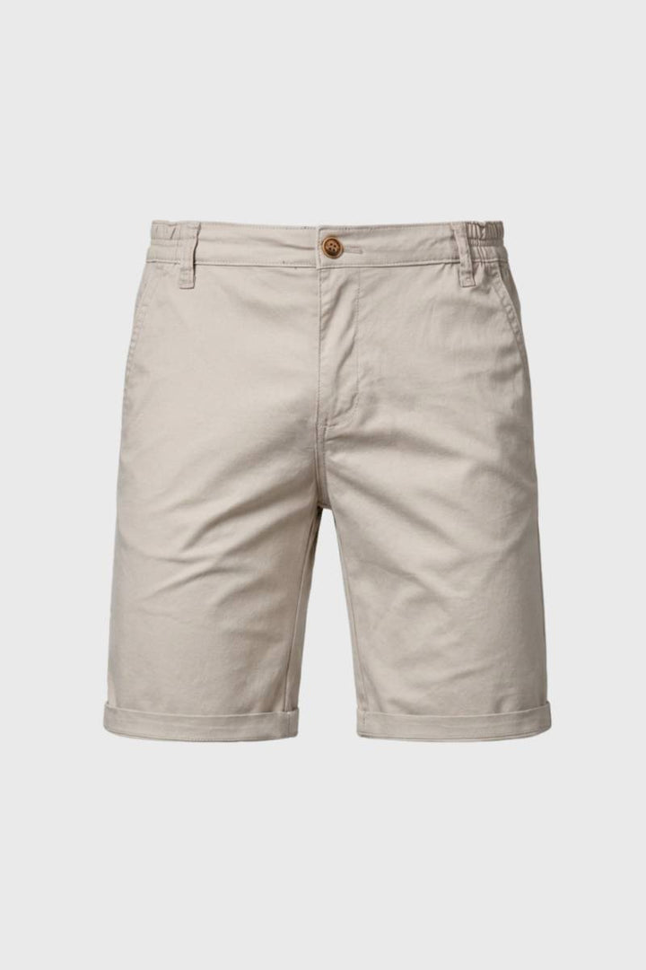 Shorts Men - Button Fastening Cuffed Hem | Smart Casual — Beige