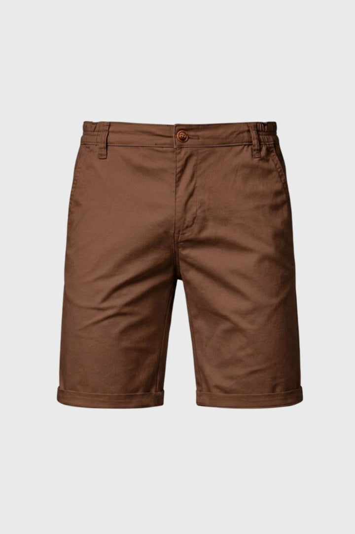 Shorts Men - Button Fastening Cuffed Hem | Smart Casual — Brown
