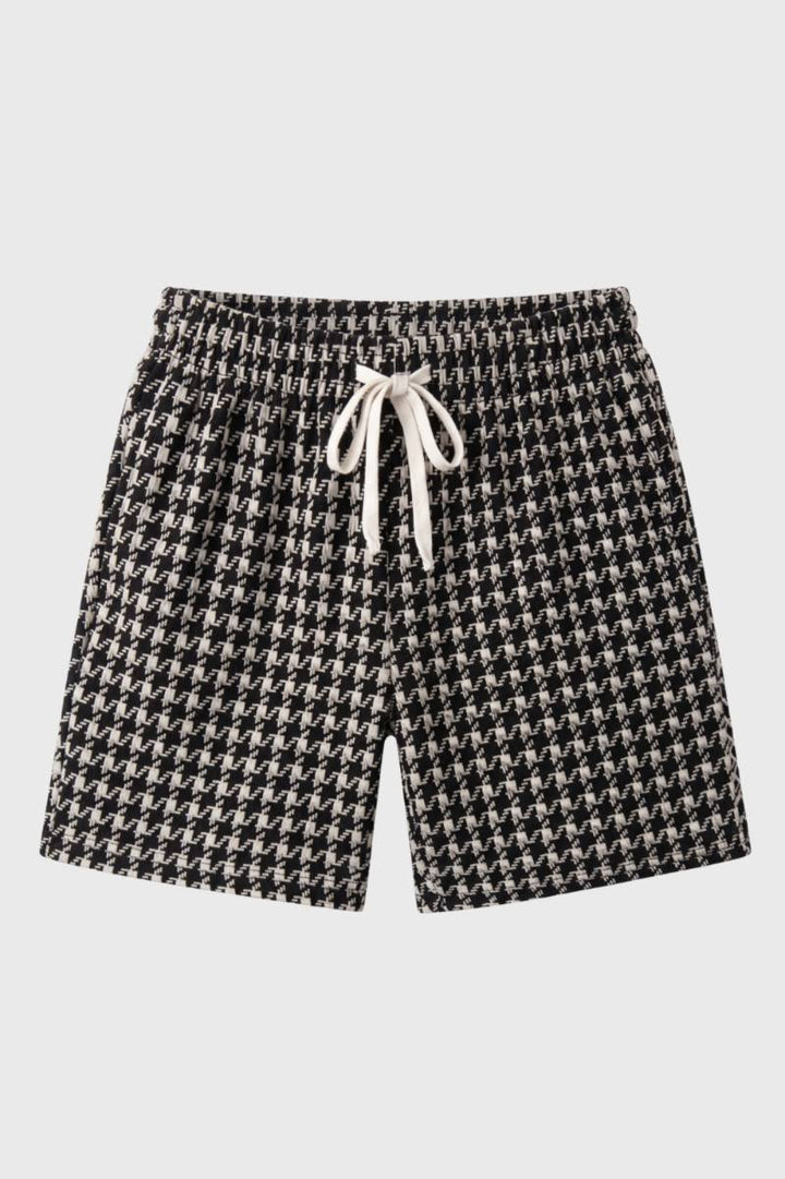 Shorts Men - Drawstring Houndstooth Pattern | Casual — Houndstooth