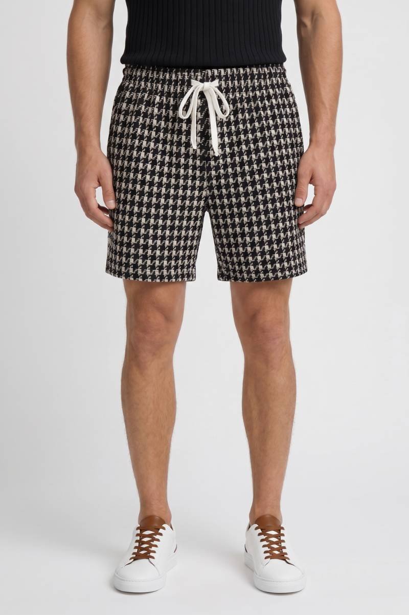 Shorts Men - Drawstring Houndstooth Pattern | Casual — Houndstooth