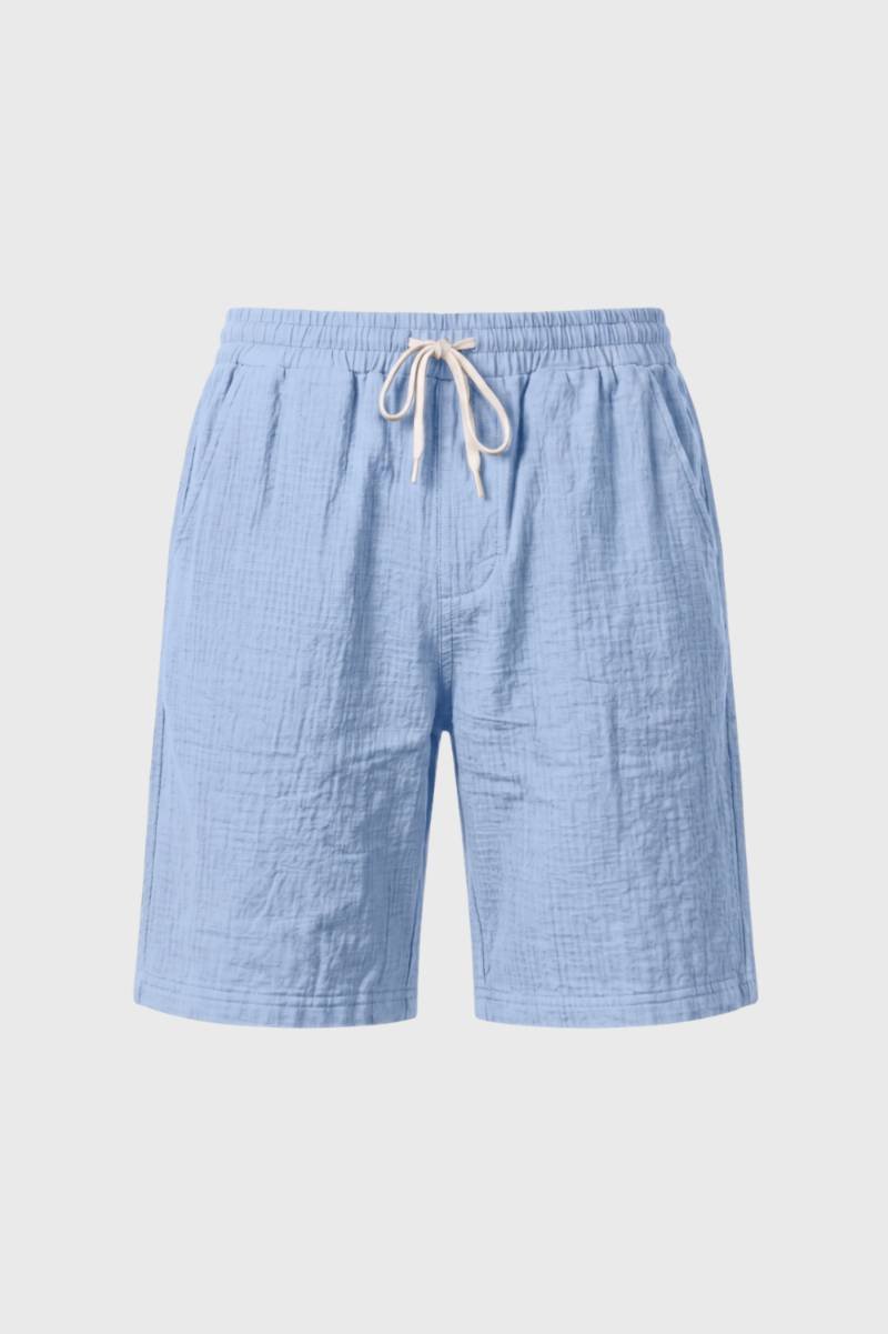 Shorts Men - Elastic Waistband Drawstring | Casual Summer — Light Blue