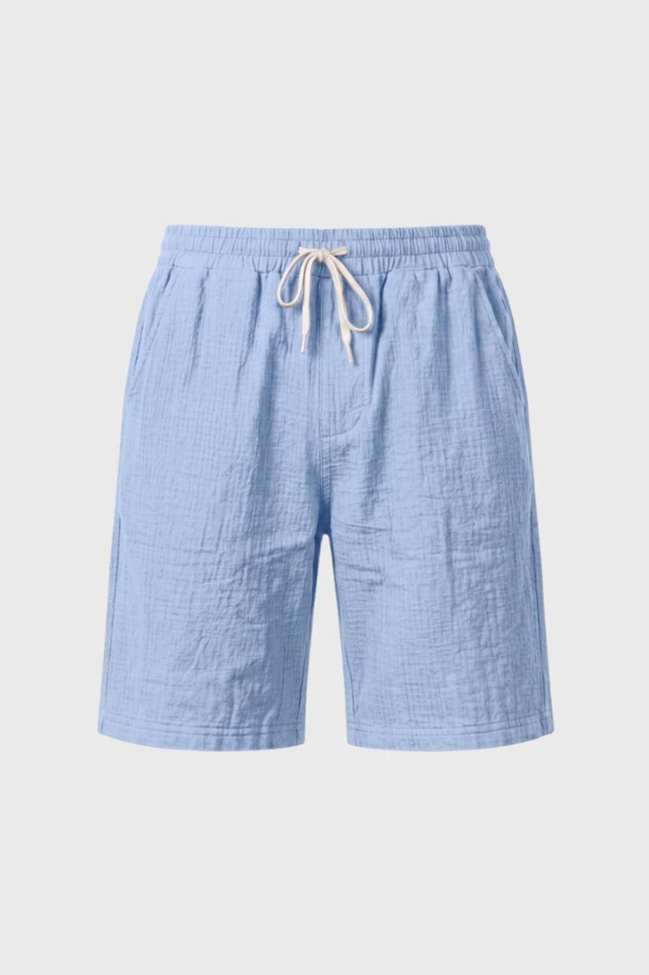 Shorts Men - Elastic Waistband Drawstring | Casual Summer — Light Blue