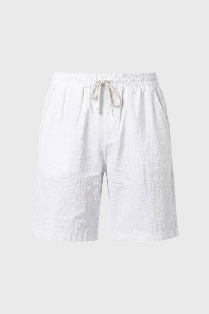 Shorts Men - Elastic Waistband Drawstring | Casual Summer — White