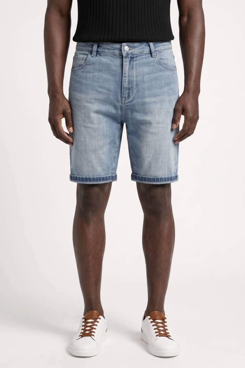 Shorts Men - Faded Light Blue Cuffed Hem | Classic — Light Blue