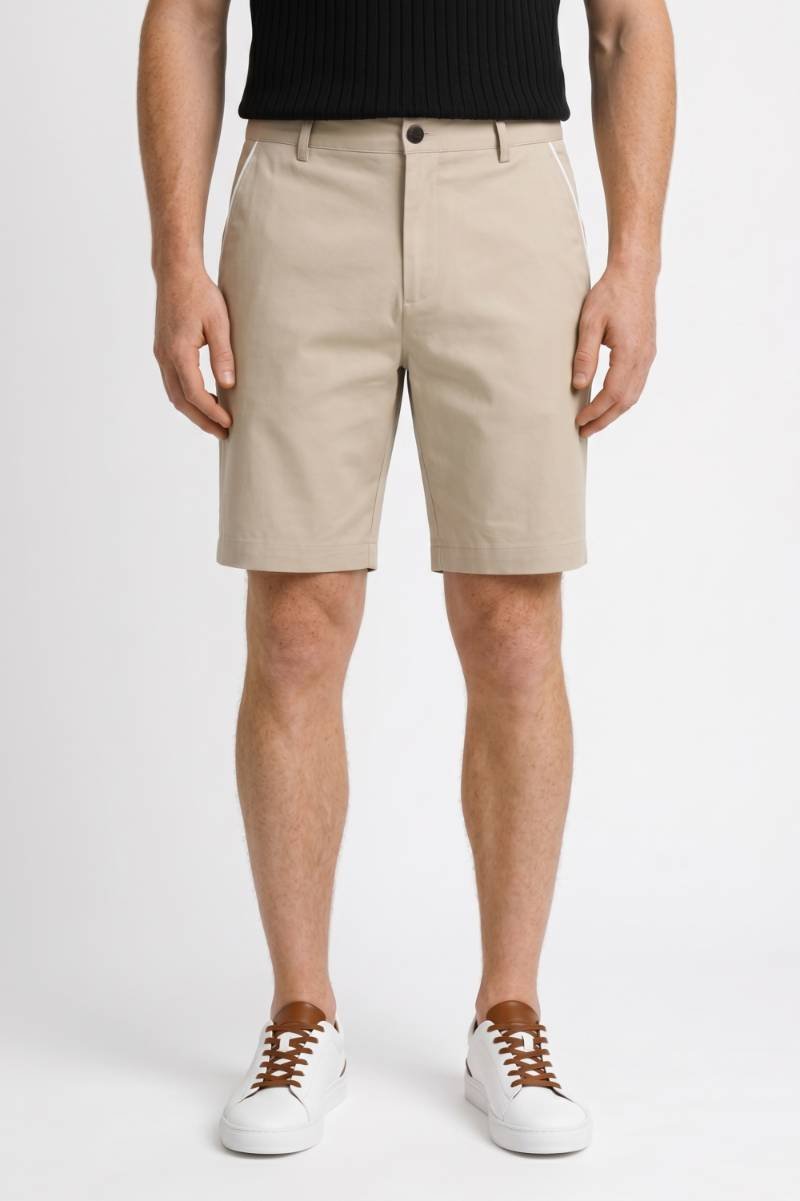 Shorts Men - Smart Casual White Trim Detail | Classic — Beige