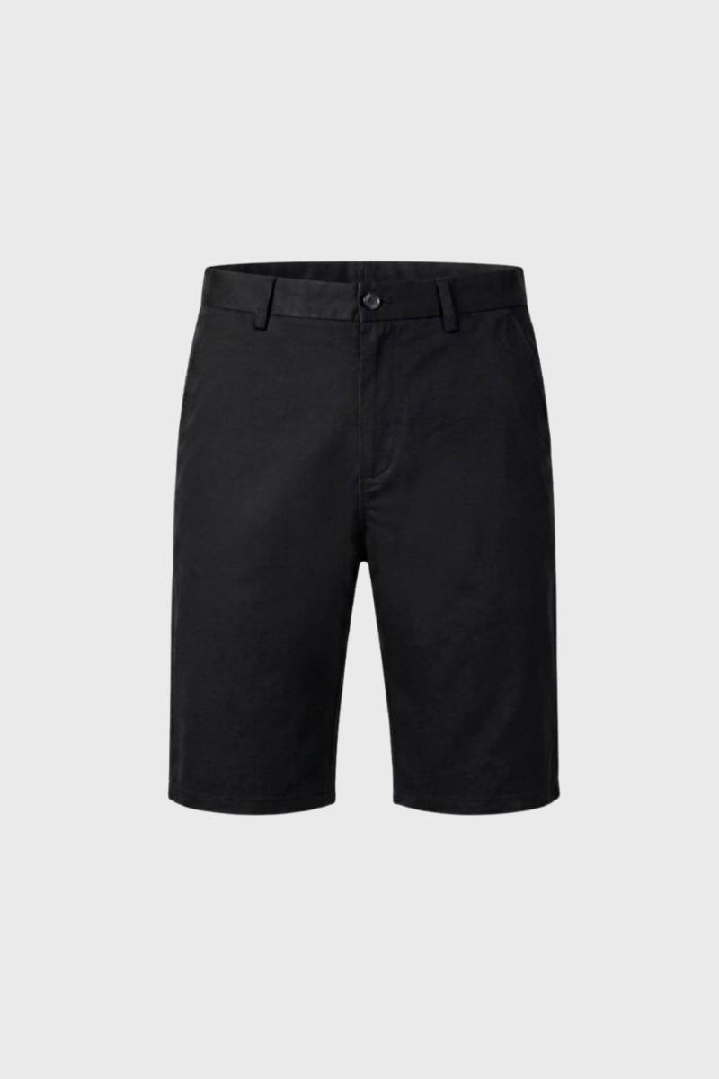 Shorts Men - Tailored Flat Front Button Closure | Smart — Black