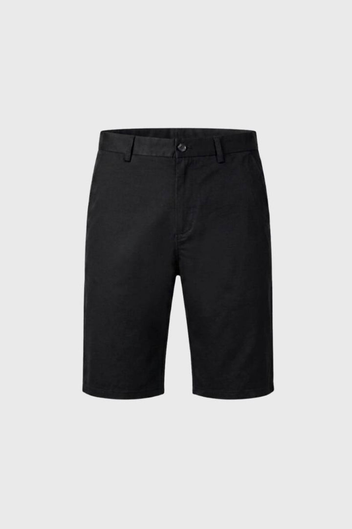 Shorts Men - Tailored Flat Front Button Closure | Smart — Black