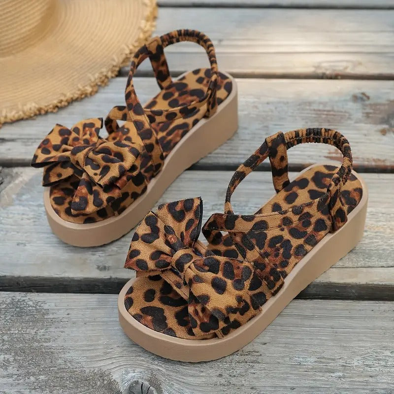 Sandals Women - Flatform Bow Detail Elasticated Strap | Summer