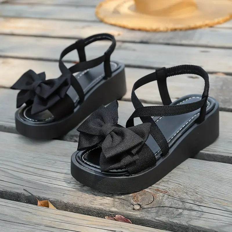 Sandals Women - Flatform Bow Detail Elasticated Strap | Summer