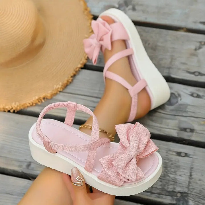 Sandals Women - Flatform Bow Detail Elasticated Strap | Summer