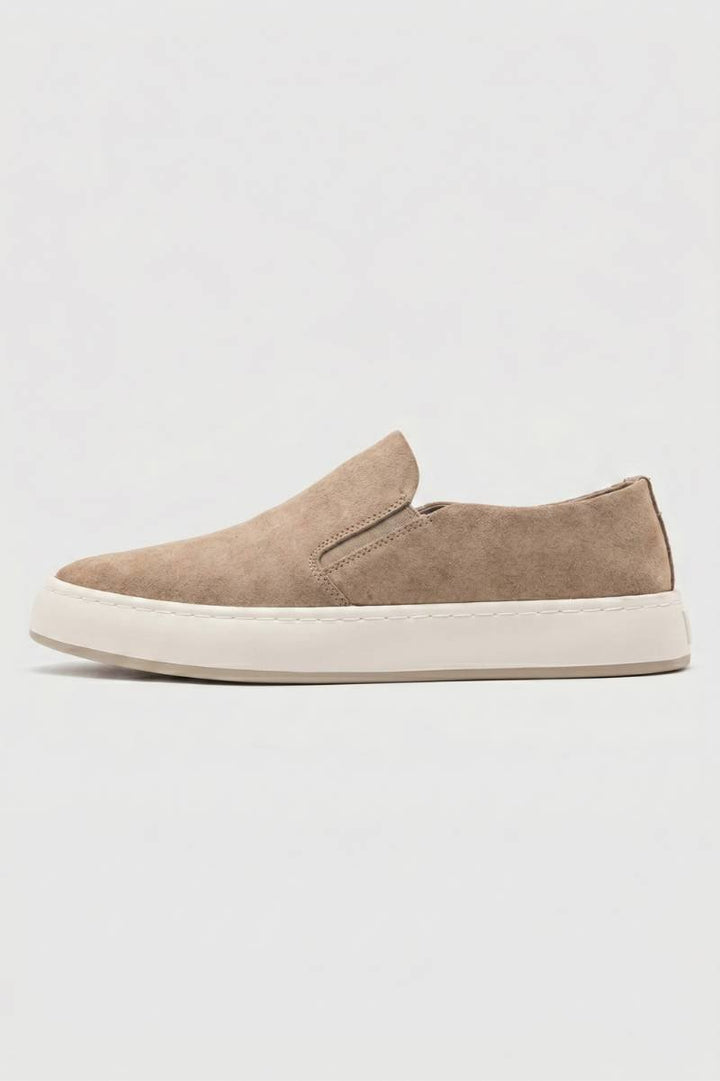 Slip-On Shoes Men - Minimalist Flat Canvas Trainer | Casual — Taupe