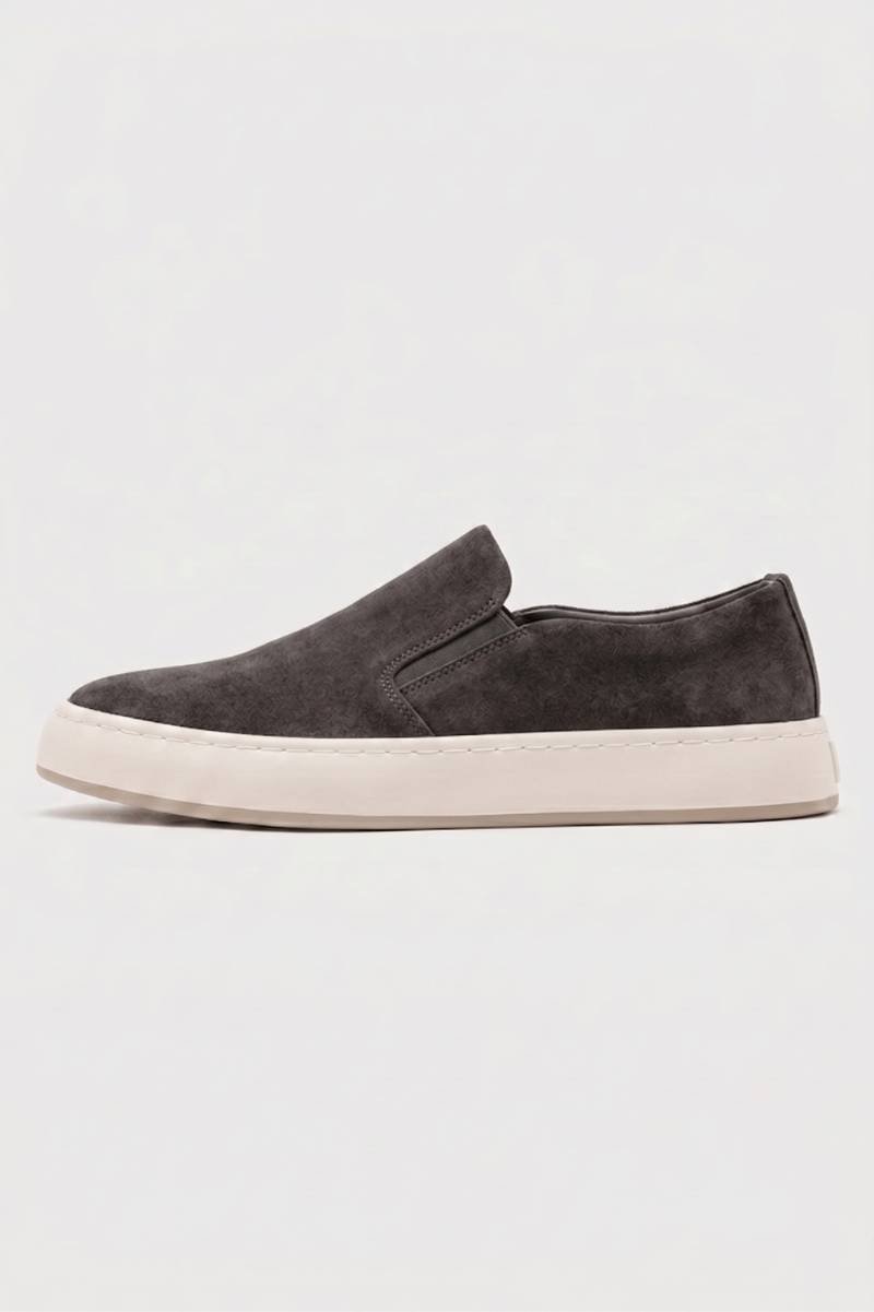 Slip-On Shoes Men - Minimalist Flat Canvas Trainer | Casual — Dark Grey