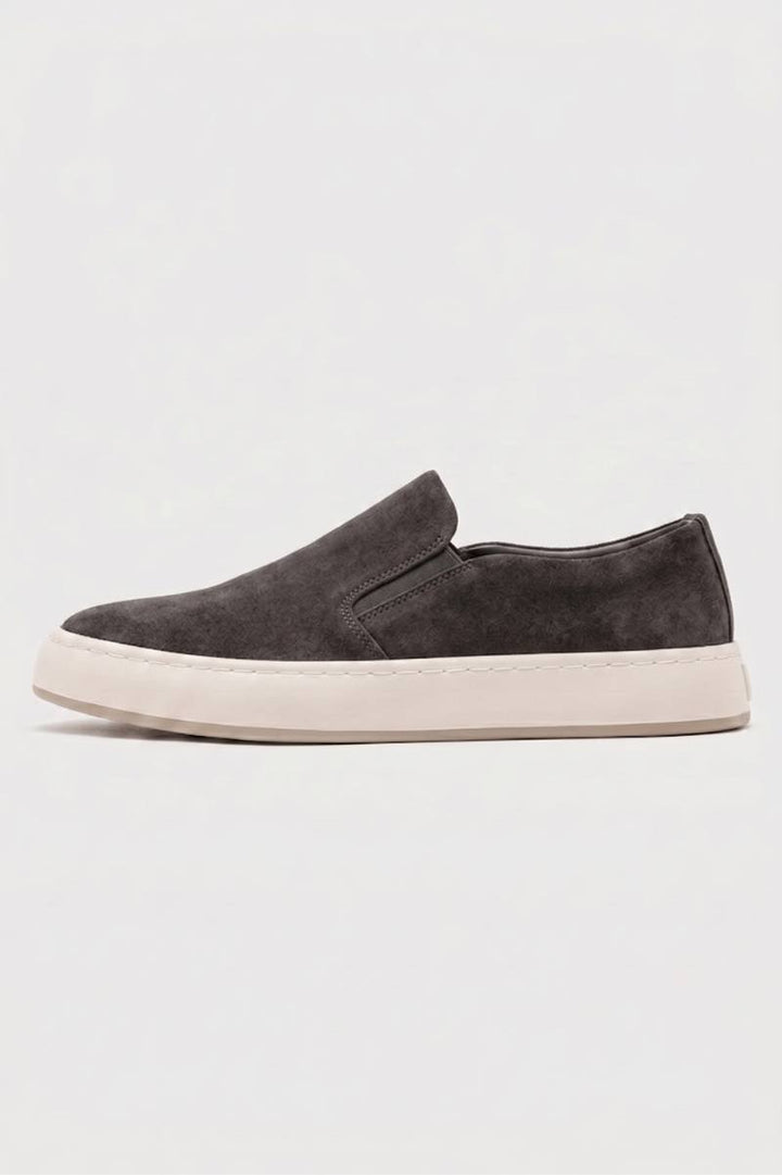 Slip-On Shoes Men - Minimalist Flat Canvas Trainer | Casual — Dark Grey