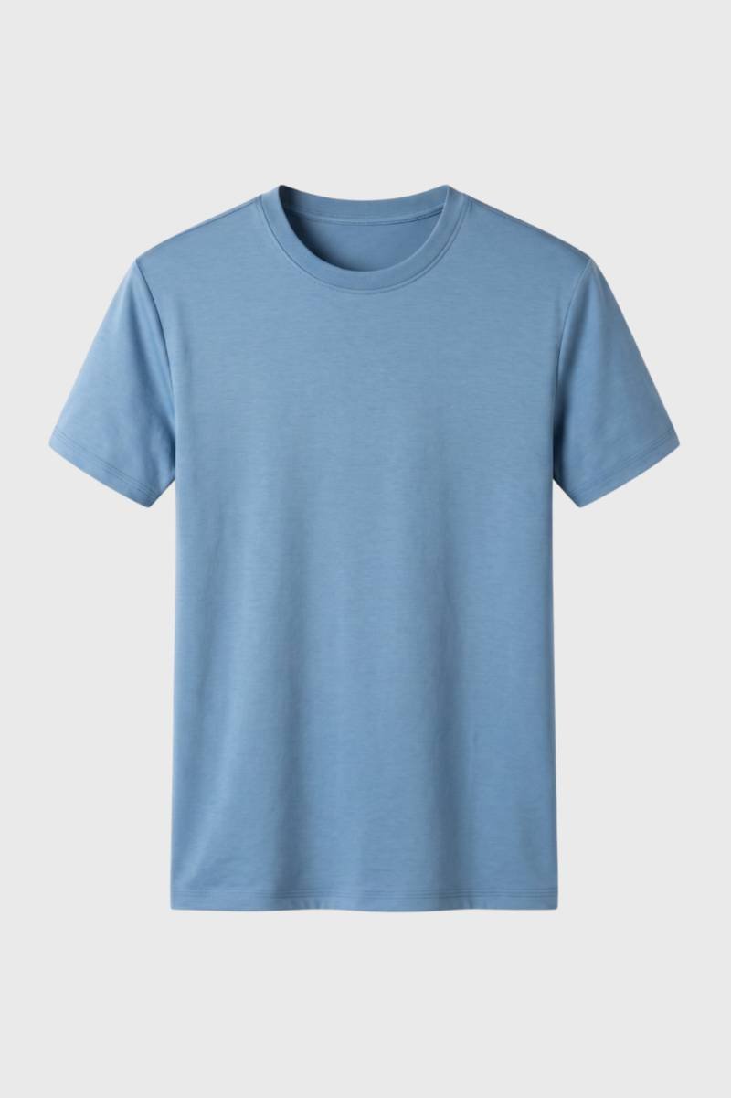 T-Shirt Men - Classic Crew Neck Short Sleeve | Casual — Light Blue
