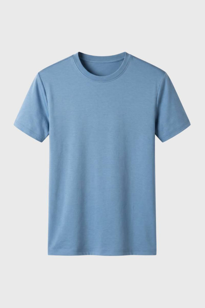 T-Shirt Men - Classic Crew Neck Short Sleeve | Casual — Light Blue