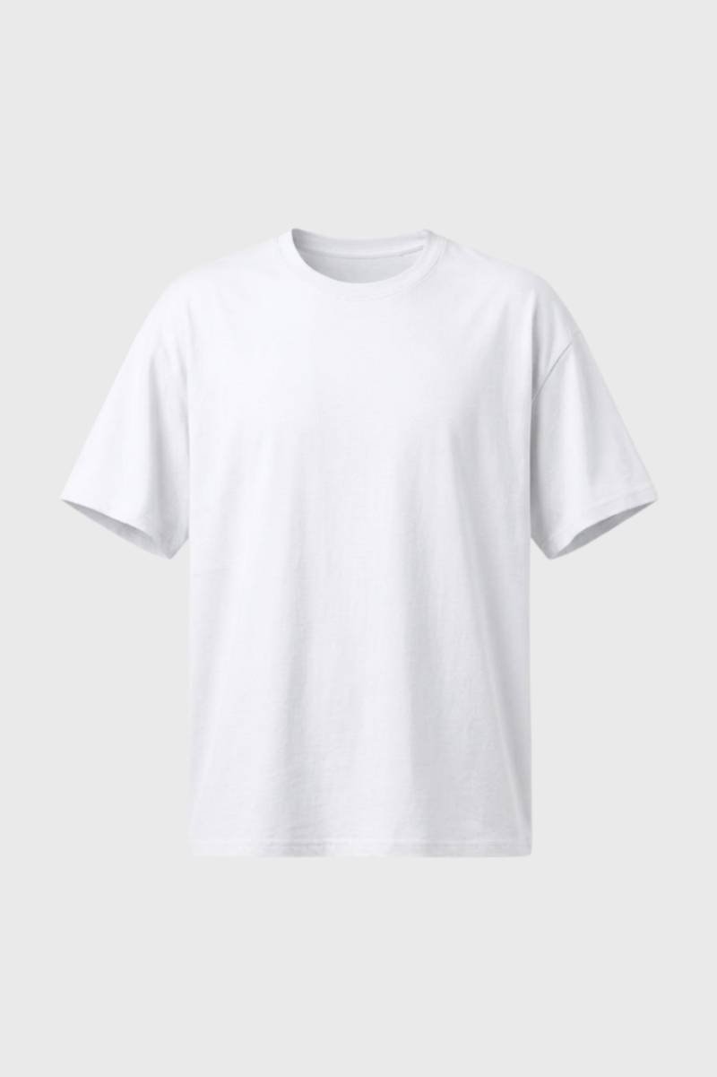 T-Shirt Men - Relaxed Fit Cotton Crew Neck | Casual Essential - White
