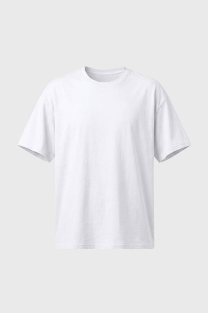 T-Shirt Men - Relaxed Fit Cotton Crew Neck | Casual Essential - White