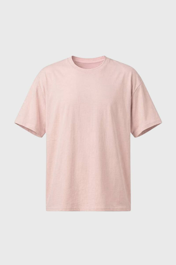 T-Shirt Men - Relaxed Fit Cotton Crew Neck | Casual Essential - Light Pink