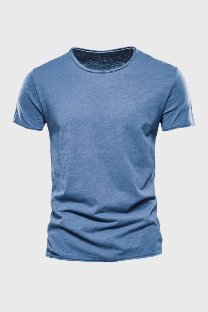 T-Shirt Men - Soft Crew Neck | Classic Casual Everyday Wear - Light Blue
