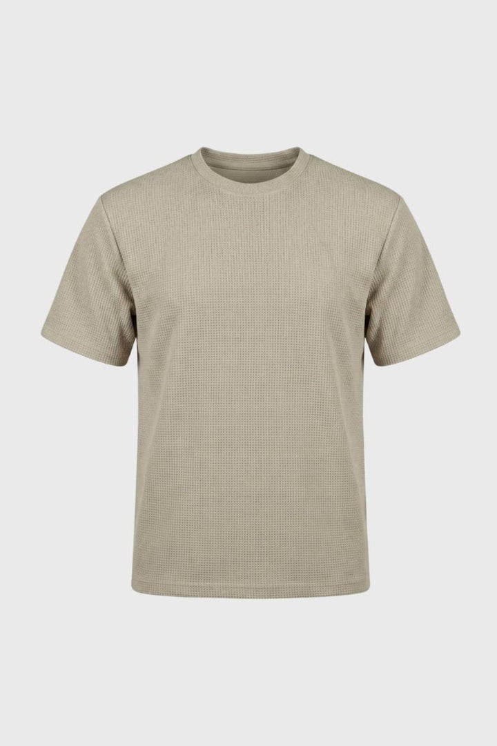 T-Shirt Men - Textured Crew Neck Short Sleeve | Relaxed — Sage