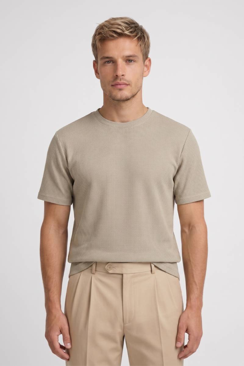 T-Shirt Men - Textured Crew Neck Short Sleeve | Relaxed — Sage