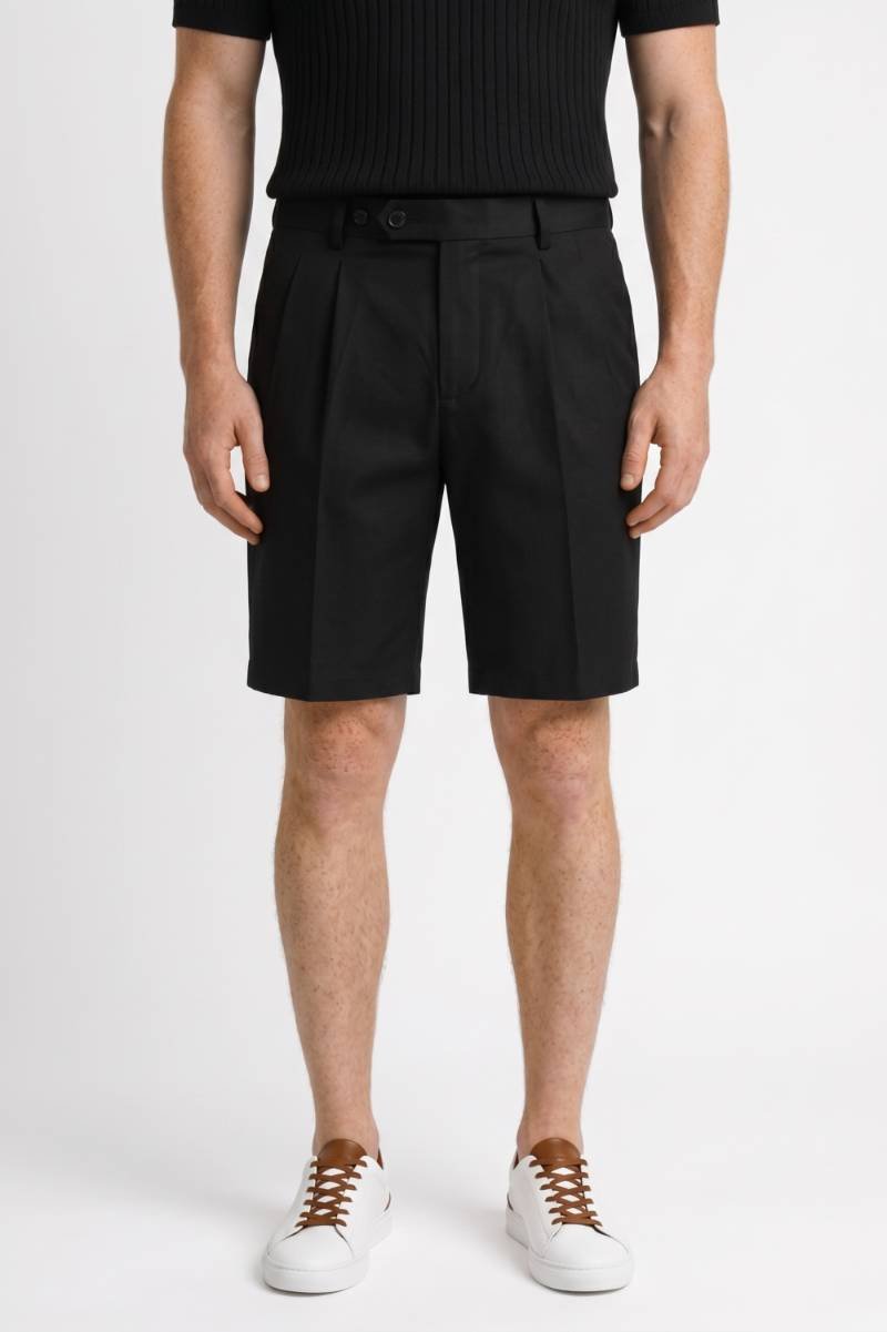 Tailored Shorts Men - Pleated Front Smart | Classic — Black