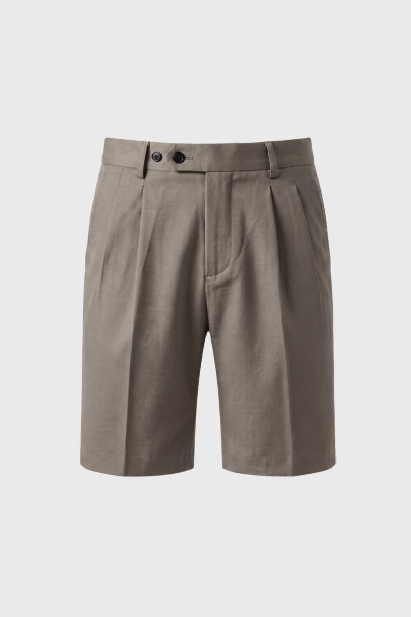 Tailored Shorts Men - Pleated Front Smart | Classic — Taupe