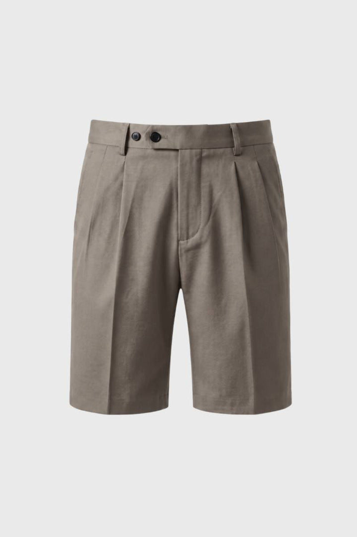 Tailored Shorts Men - Pleated Front Smart | Classic — Taupe