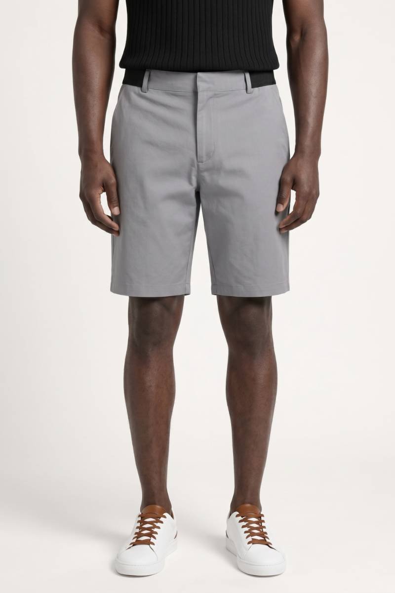 Tailored Shorts Men - Smart Casual with Belt Detail | Contemporary — Grey