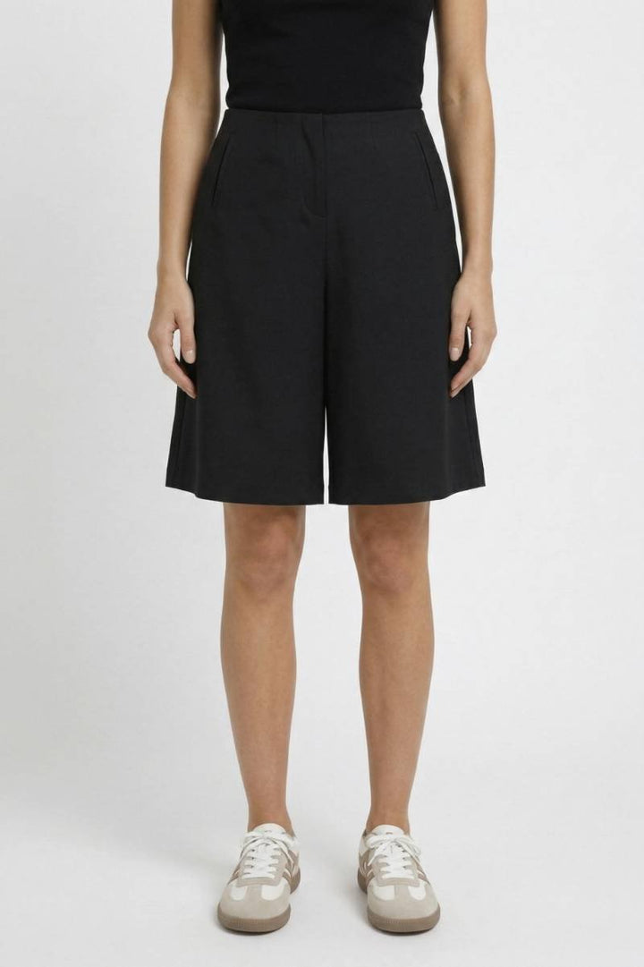 Tailored Shorts Women - High Waisted Wide Leg | Sophisticated — Black