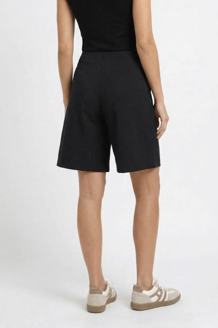 Tailored Shorts Women - High Waisted Wide Leg | Sophisticated — Black